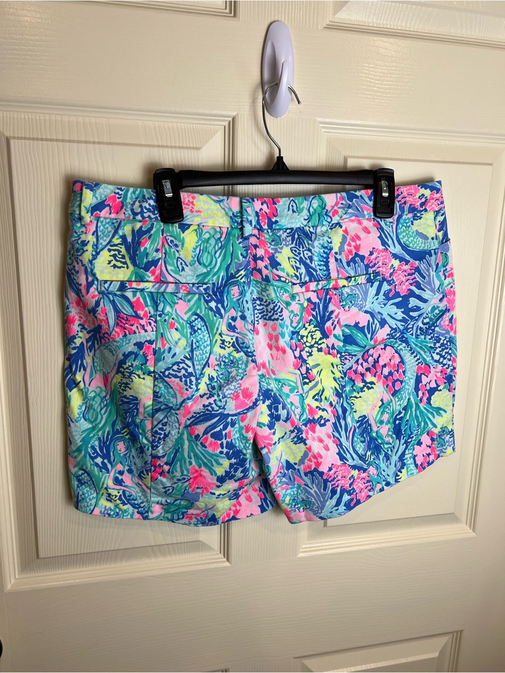 Lily Pulitzer mermaid cove size 14 Printed Cotton-Blend Shorts - Pink & Blue - Picture 3 of 15